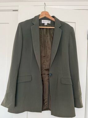 Vintage Jones New York Olive Green Blazer - Size 12 Made in Canada